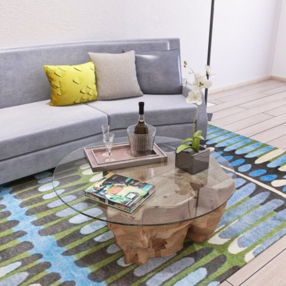 36 Inch Round Tempered Glass Table Top Flat Polished Edge