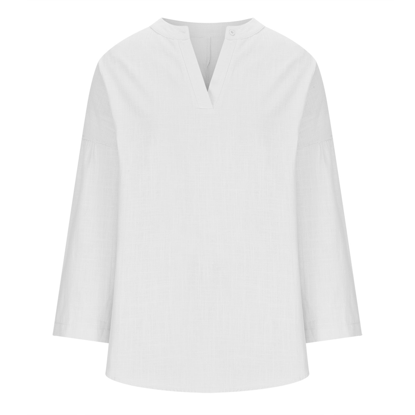 Cotton And Linen Loose Casual Stand Collar Shirt