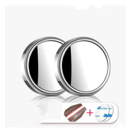 Car Rearview Mirror Small Round Mirror Reversing Blind Spot Mirror HD 360 Degree Adjustable Wide Angle Mirror Reflective Mirror