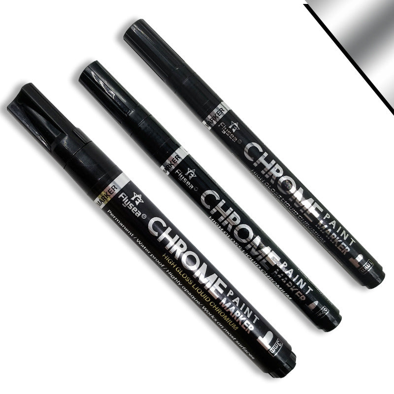 Car Electroplating Silver Wheel Steel Ring Scratch Repair Paint Pen Stainless Steel Metal Mirror Chrome-plated Marker Pen