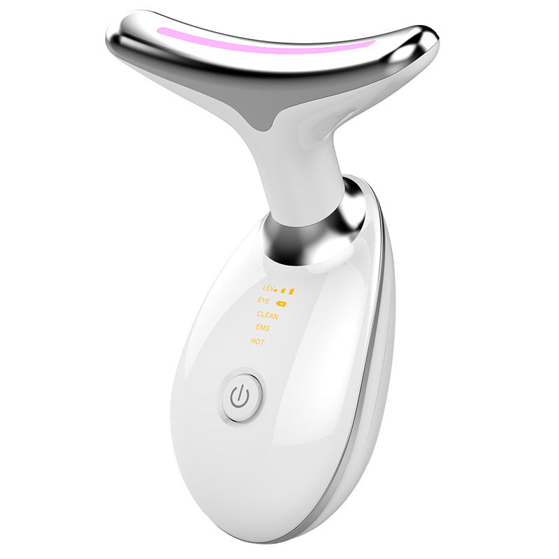 EMS Thermal Neck Lifting & Tightening Massager, Electric Microcurrent Wrinkle Remover, LED Photon Face Beauty Device For Woman