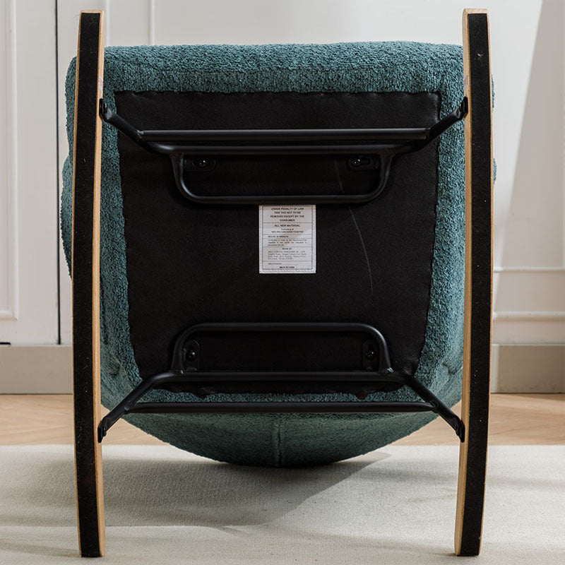 Modern Patchwork Accent Chair With Solid Wood Armrest And Feet, Mid-Century Modern Accent Sofa, Fabric Sofa Chair For Living Room Bedroom Studio, Comfy Side Armchair For Bed