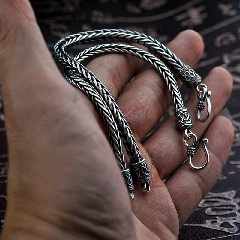 925 silver vintage Thai silver twine chain