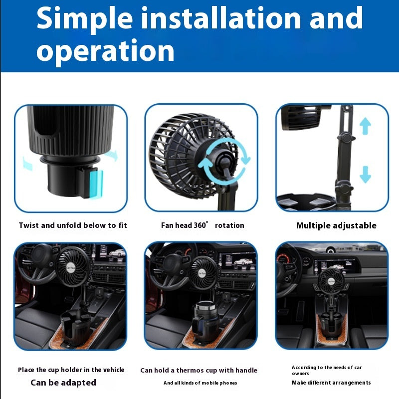 Supplies Car Water Cup Holder Fan