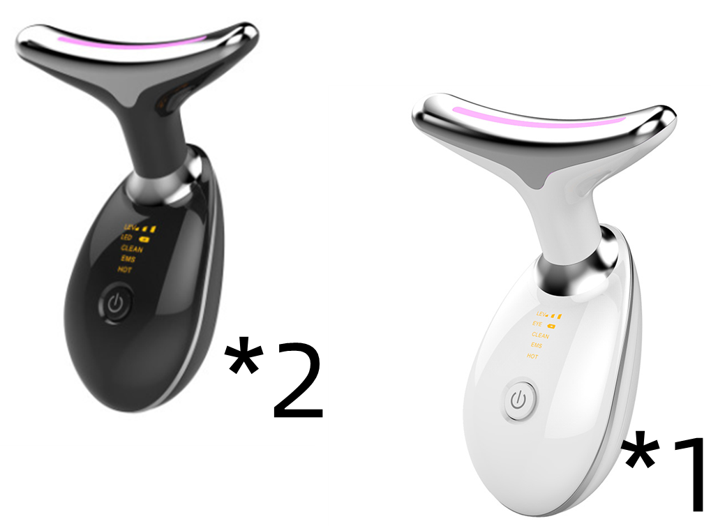 EMS Thermal Neck Lifting & Tightening Massager, Electric Microcurrent Wrinkle Remover, LED Photon Face Beauty Device For Woman