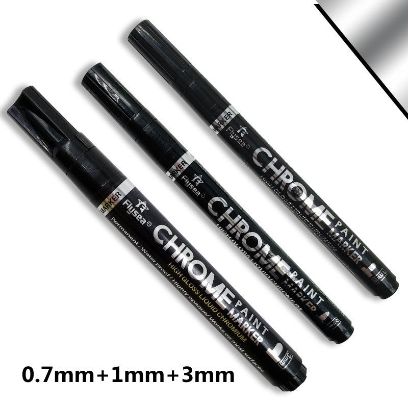 Car Electroplating Silver Wheel Steel Ring Scratch Repair Paint Pen Stainless Steel Metal Mirror Chrome-plated Marker Pen