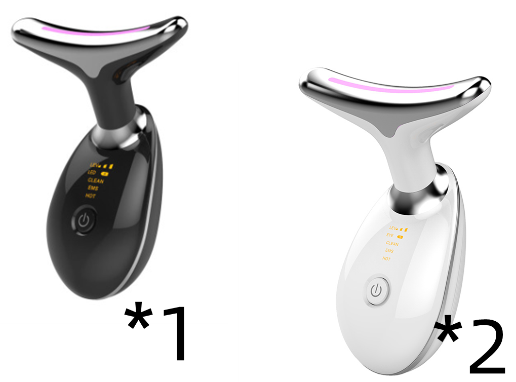 EMS Thermal Neck Lifting & Tightening Massager, Electric Microcurrent Wrinkle Remover, LED Photon Face Beauty Device For Woman