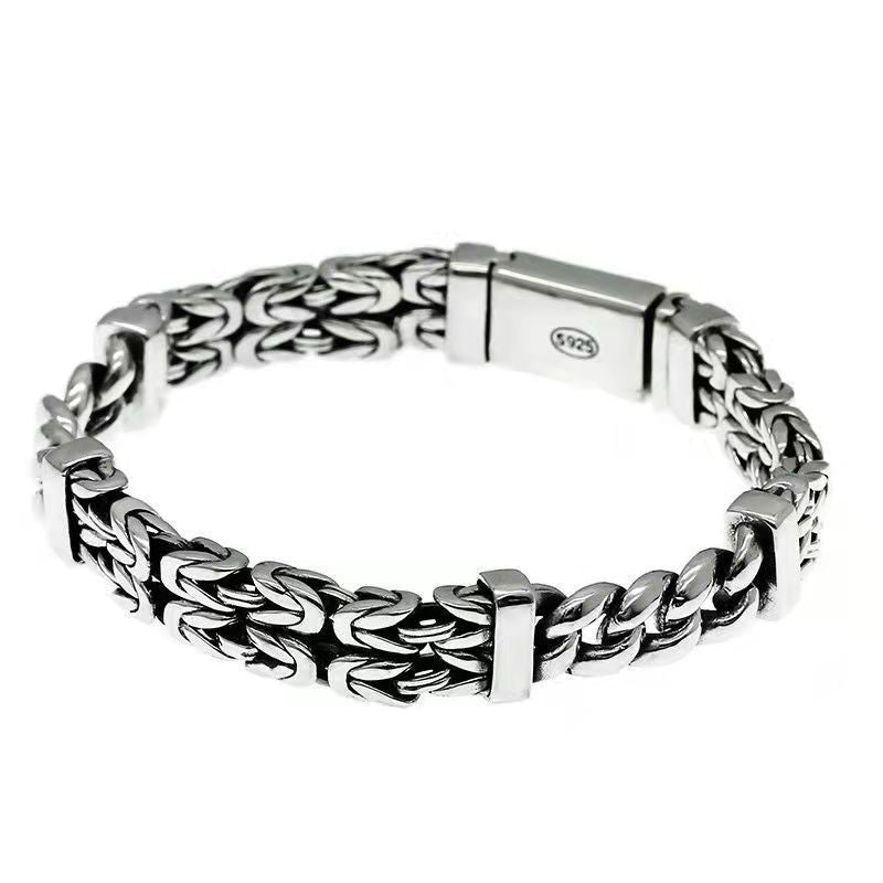 Double-row Keel Pattern Old Pure Bracelet
