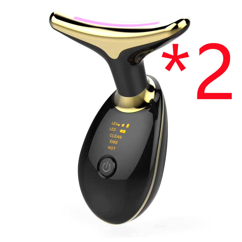 EMS Thermal Neck Lifting & Tightening Massager, Electric Microcurrent Wrinkle Remover, LED Photon Face Beauty Device For Woman