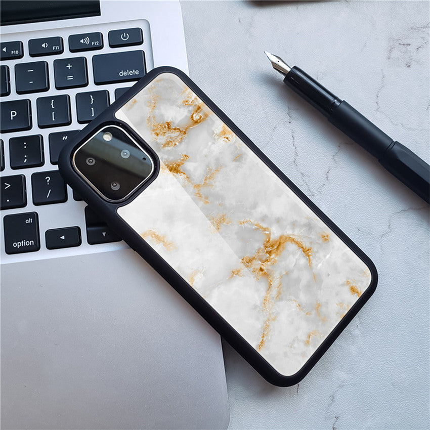 Compatible with Apple , Anti-drop marble pattern mobile phone case