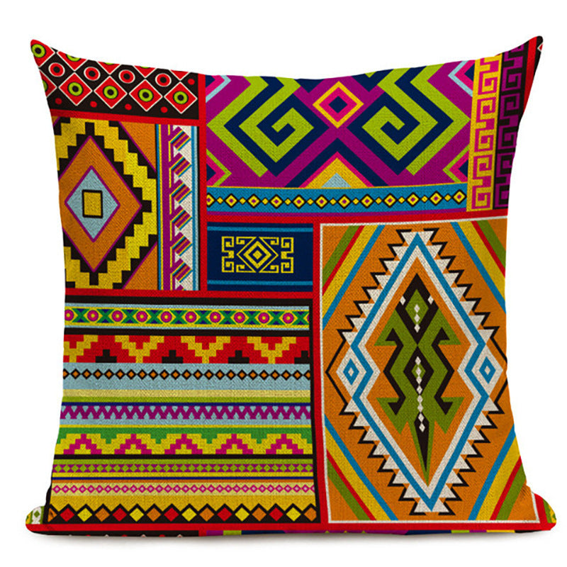 Geometric Pattern Decorative Pillowcase Linen Pillowcase Sofa