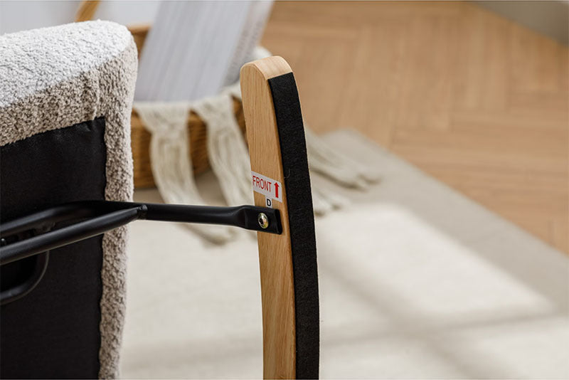 Modern Patchwork Accent Chair With Solid Wood Armrest And Feet, Mid-Century Modern Accent Sofa, Fabric Sofa Chair For Living Room Bedroom Studio, Comfy Side Armchair For Bed