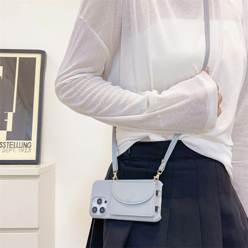 Suitable Phone Case Card Holder Lanyard Litchi Pattern