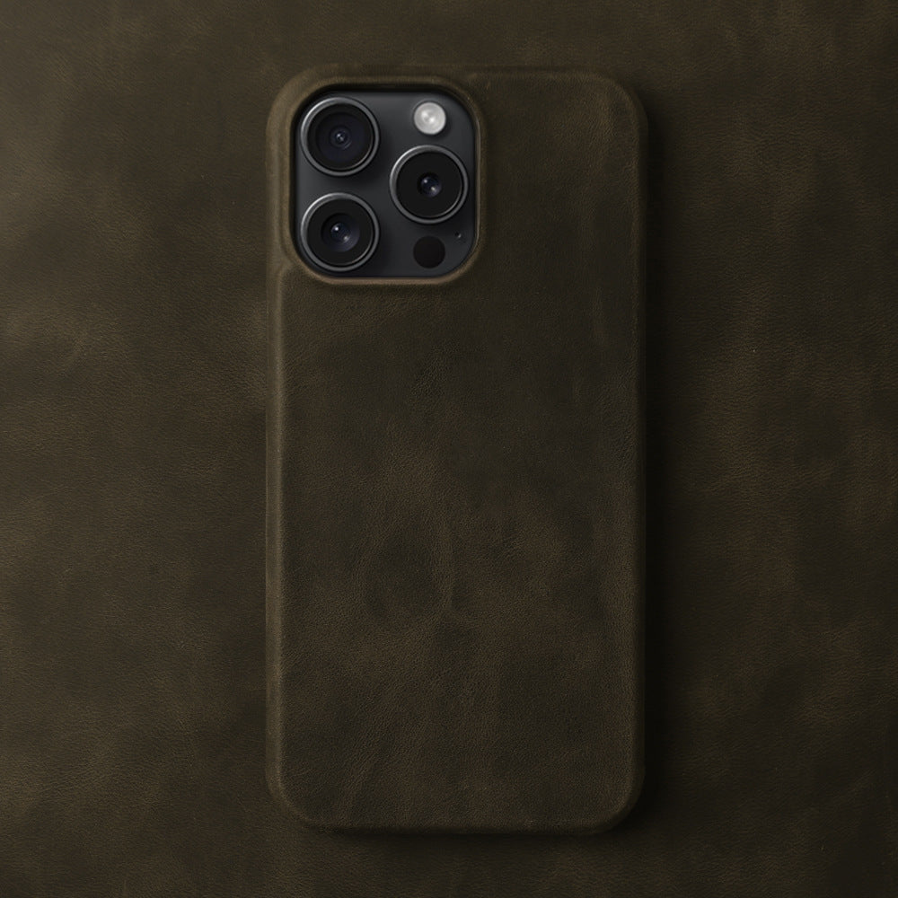 Applicable Crazy Horse Pattern Leather Phone Case