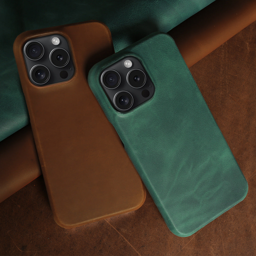 Applicable Crazy Horse Pattern Leather Phone Case