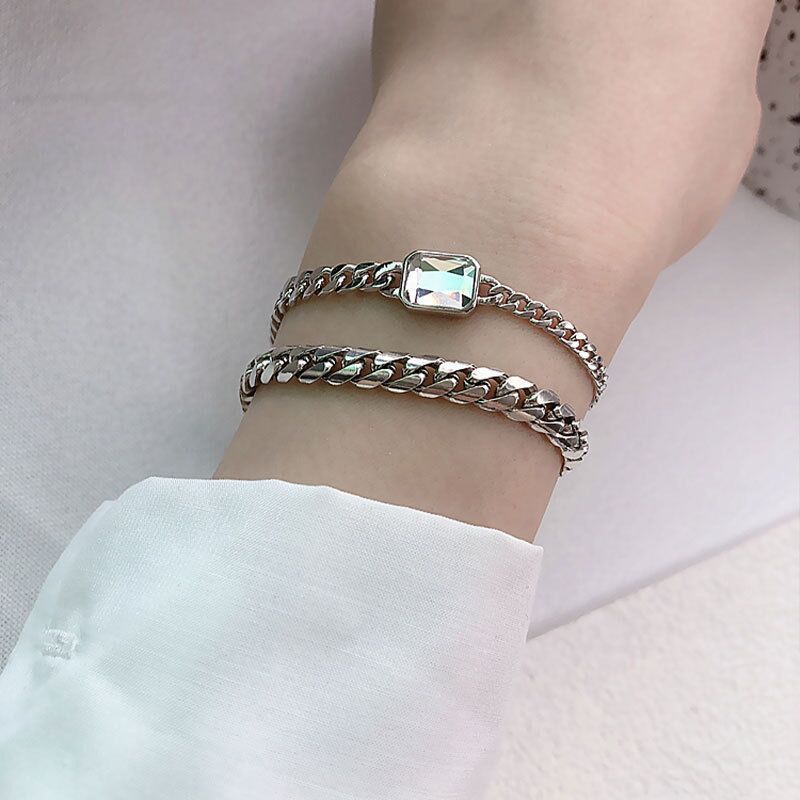 Women's Fashion Chain 925 Silver Bracelet