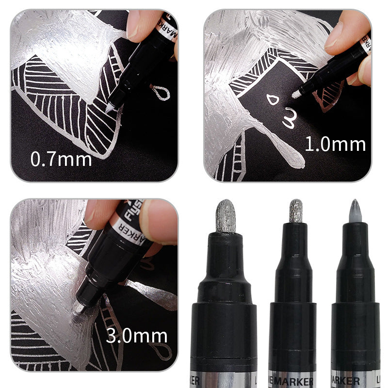 Car Electroplating Silver Wheel Steel Ring Scratch Repair Paint Pen Stainless Steel Metal Mirror Chrome-plated Marker Pen