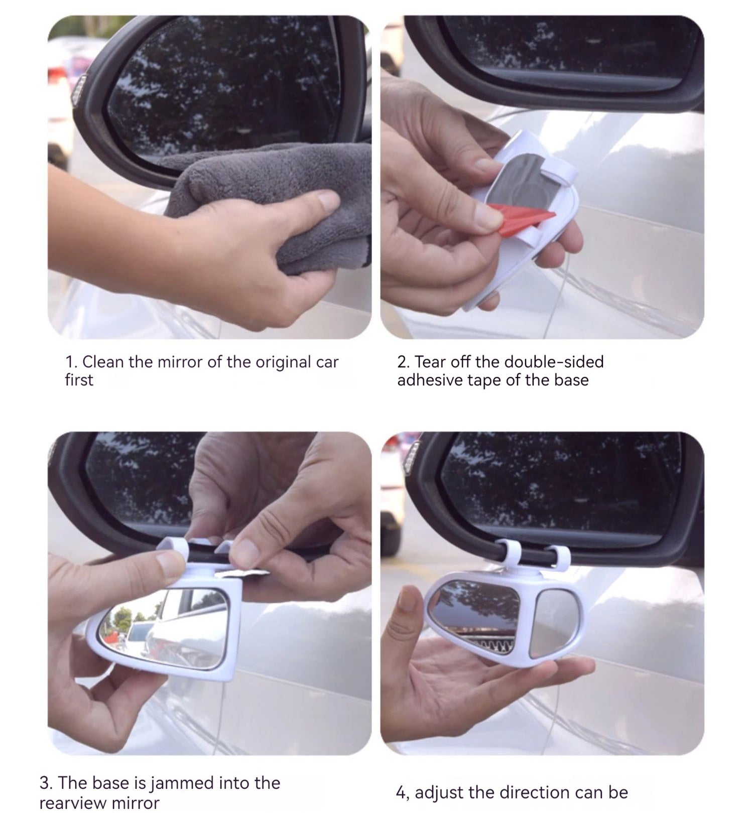 Car Reversing Small Round Mirror Front And Rear Wheel Wide-Angle Mirror Double-Sided Auxiliary Rearview 360 Adjustable Wide Angle Side Rear View Mirror For Car