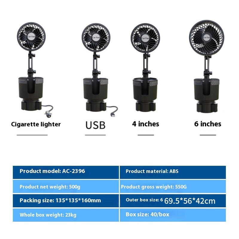 Supplies Car Water Cup Holder Fan