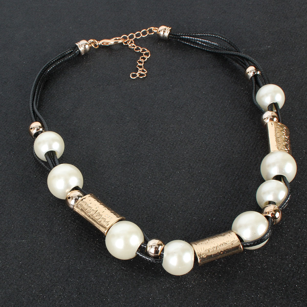Fashion Jewelry Large Pearl Braided Necklace