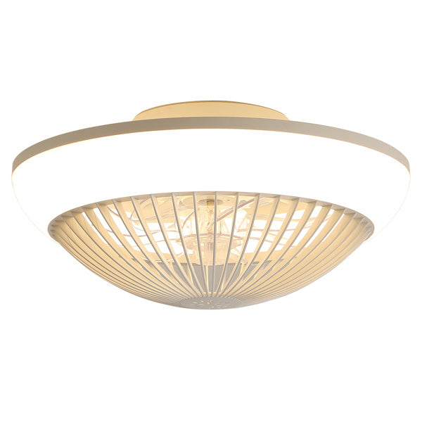 15 Inch RGB Dimmable LED Enclosed Ceiling Fan With Light, Modern Bladeless 6-speed Remote Control Suitable For Bedrooms, Children's Rooms, Parties