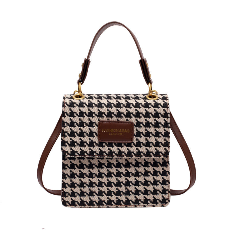 Fashion Plaid Messenger Bag Handheld One Shoulder Small Square Bag